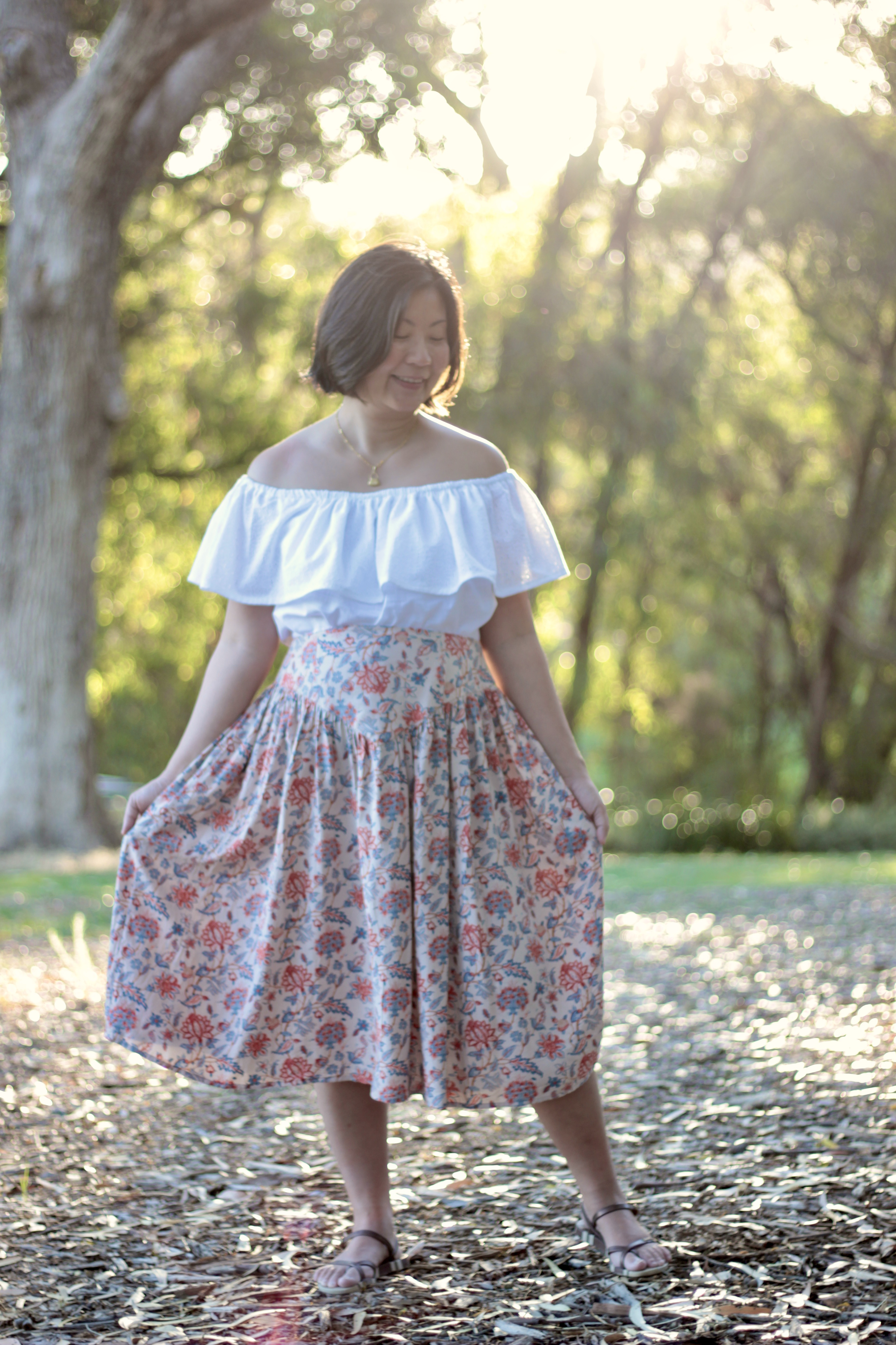 peppermint ruffle top