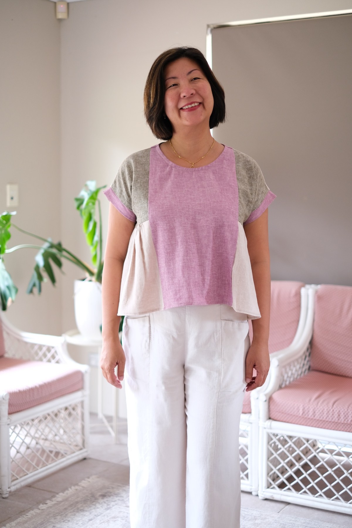 Collage Top with Hasting Street&nbsp;Linen